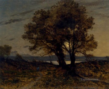 Paysage Au Clair De Lune Barbizon の風景 アンリ・ジョゼフ・ハルピニー Oil Paintings